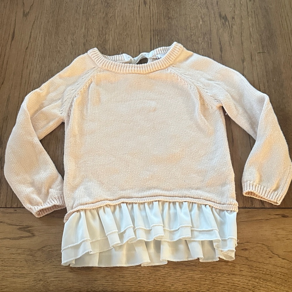 Jamie Kay 3T 3 years Girls' Cream Ruffle Hem Sweater